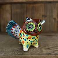 Hand-Painted Talavera Fantasy Owl, Small 31473