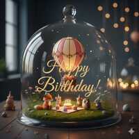 Animated Fox and Owl Birthday Ecard, Hot Air Balloon Video Greeting (Digital Download)