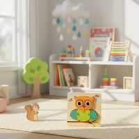 Owl Puzzle | Wooden Animal Jigsaw Toy | Montessori Toddler Learning Game