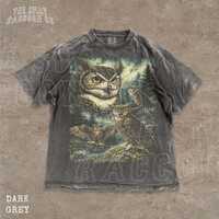 Vintage Owl T-Shirt Great Horned Owl Forest Graphic Tee 90s Wildlife Nature Shirt Dark Cottagecore G