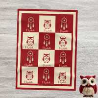 Personalized Owl Dreamcatcher Fleece Baby Blanket, Custom Nursery Decor