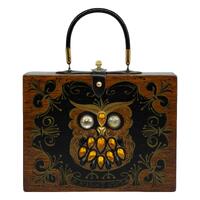 Enid Collins of Texas 1963 ’Night Owl' Box Bag Vintage Novelty Purse