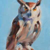 Owl Original Oil Painting, Wildlife Artwork, Animal Portrait, Nature Wall Art