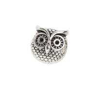 Silver Owl Spacer Beads 8x11mm | Plated Zinc Alloy Animal Beads | Pack of 10