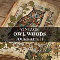 Owl Woodlands Vintage Junk Journal Kit Ephemera (Digital Download)