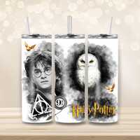 Mystic Owl Guardian - Fichier num&eacute;rique - PNG - Wrap tumbler - Illustration apprenti sorcier 
