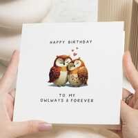 Birthday Card for Partner, Cute Owl Pun Birthday Card, Romantic Birthday Card, Birthday Card for Him