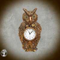 STEAMPUNK Owl Shaped Wall Clock in Machine Age Design