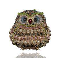 Silver Owl Clutch Evening Bag Party Purse golden clutch flower Lunar year