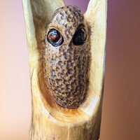 Hand carved Owl from Spalted Birch