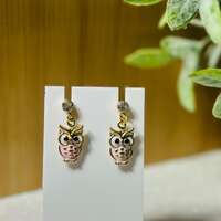 Stud owl earrings. Hypoallergenic