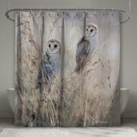Barn Owl Shower Curtain, Rustic Wildlife Bathroom Decor, Natural Cottage Bath Accessory