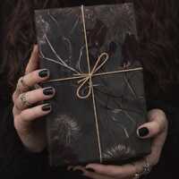 Dark Botanical Owl Gift Wrap Moody Floral Gothic Wrapping Paper