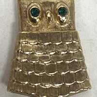 Vintage Avon Owl Solid Perfume Brooch