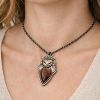 Vintage Owl Pendant Necklace With Chain Boho Crown Bird Jewelry Statement Gift