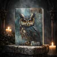 Gothic Owl Journal Notebook – Vintage Owl Art Cover Diary, Literary Aesthetic Bird Lover Gift
