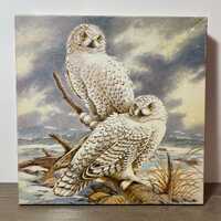 1970s Springbok Arctic Vigil Snow Owls Jigsaw Puzzle Hallmark COMPLETE 500 Piece