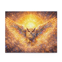 Lucky Spirit Owl Puzzle   Celestial Fantasy Animal Jigsaw, Mystical Light Art, 500 Piece Challenge