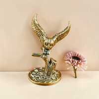 Brass Owl Figurine Set Gold Bird Statue Pair Vintage Style Wildlife Decor Easter Mothers Day Gift Sp
