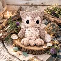 Handmade Crochet Owl Plush – Woodland Owl Amigurumi – Soft Stuffed Animal – Baby S