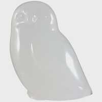 MARKED Hadeland Opaline White Glass Norwegian Owl Figurine
