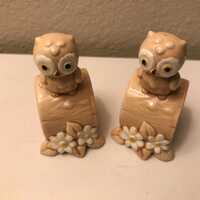 Josef Original Ceramic Owl Napkin Rings.