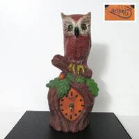 Vintage Hand-Painted Ceramic Owl Mantel Tabletop Clock: Marked,  Works, Comes With New Battery
