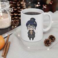 Anime Owl Mug | Cozy Night Owl Ceramic Coffee Cup | Kawaii Tea Mug