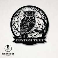 Customizable Tree Branch Owl Silhouette Laser Cut Vector &ndash; SVG, DXF, Ai, Pdf Files Glowforge, 