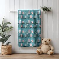 Owl Baby Blanket Soft Fleece Baby Blanket | Newborn Nursery Throw