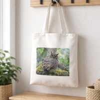 Great Horned Owl Canvas Tote Bag - Reusable gift for Wildlife Nature Lover, 14"x16"