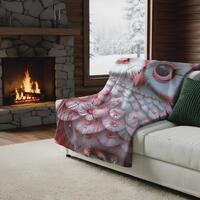 Sherpa Fleece Blanket Pink and White Owl Art Whimsical Fantasy Decor Cozy Plush Throw Gift Teen Girl