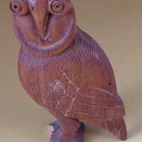 Hand Carved Owl Figurine, Indian Rosewood From India, Sheesham Wood Art