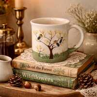 Vintage Otagiri Owl Mug &ndash; 1970s Woodland Tree Ceramic Coffee Cup &ndash; Japan