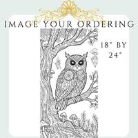 Giant Owl Coloring Poster &ndash; Woodland Forest Wall Art, Large Relaxing Coloring Activity for Kid