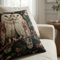 Woven Owl Tapestry Throw Pillow
