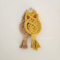 Handmade Macrame Owl Keychain /  Mini Owl Macrame Wall Hanging