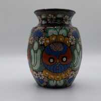 Thoune Ceramic Pot Swiss Antique with Owl Motif design