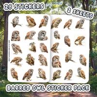 Barred Owl Sticker Pack for Journals, Scrapbooks, Planners, Glossy, Matte Wild Animal Stickers for H