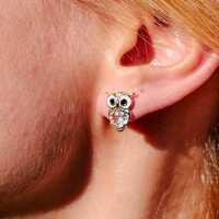 Barn Owl Stud Earrings, Gold Owl Bird Earrings, Nature Inspired Animal Earrings, Rustic Owl Jewelry,