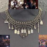 Harry Potter Handmade Chainmail Character Necklace, Hedwig Owl, Magic Wand, Hogwarts Castle, Wizard