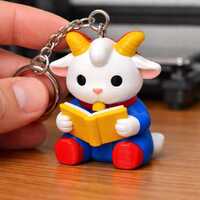 Celestial Owl Artisan 3D Keychain - Whimsical Hand-Painted Starry Night Bird Art Accessory for Colle