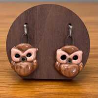 Hand made ceramic earrings - Owl