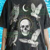 Vintage Skull Owl Comfort Colors&reg; Tshirt, 90S Graphic Tees, Dark Academia Goth Sweater, Retro Mo