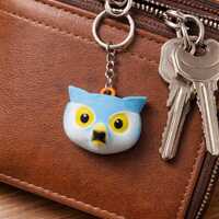 Owl Head Art Keychain &ndash; 3D Printed & Hand Painted, Unique Bag Charm, Modern Bird Decor