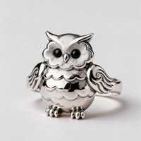 Sterling Silver Owl Ring &ndash; Handcrafted Animal Jewelry for Lovers