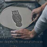 Rubber stamp, owl stamp, owl decor, pottery stamp, clay stamp,soap stamp,plate decor