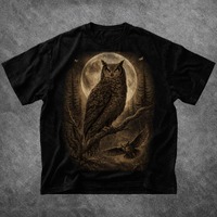 Gothic Owl Shirt | Moon Owl Tee | Dark Academia Owl Shirt | Mystic Owl Graphic Tee | Forest Owl Shir