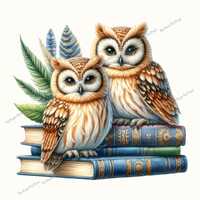 Book Owl Fabric Panel, Quilt Sewing Square, Multiple Sizes, fc6d