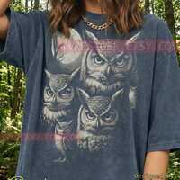 Owl Night Bird Comfort Colors&reg; Tshirt, Forest Wildlife Tees, Retro Animal Sweater, Bird Of Prey 